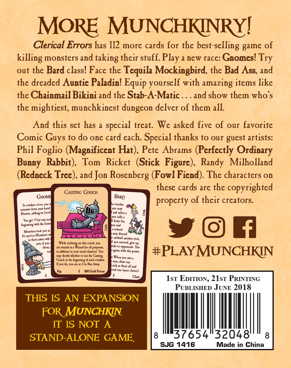 Munchkin : 3 Clerical Errors Expansion
